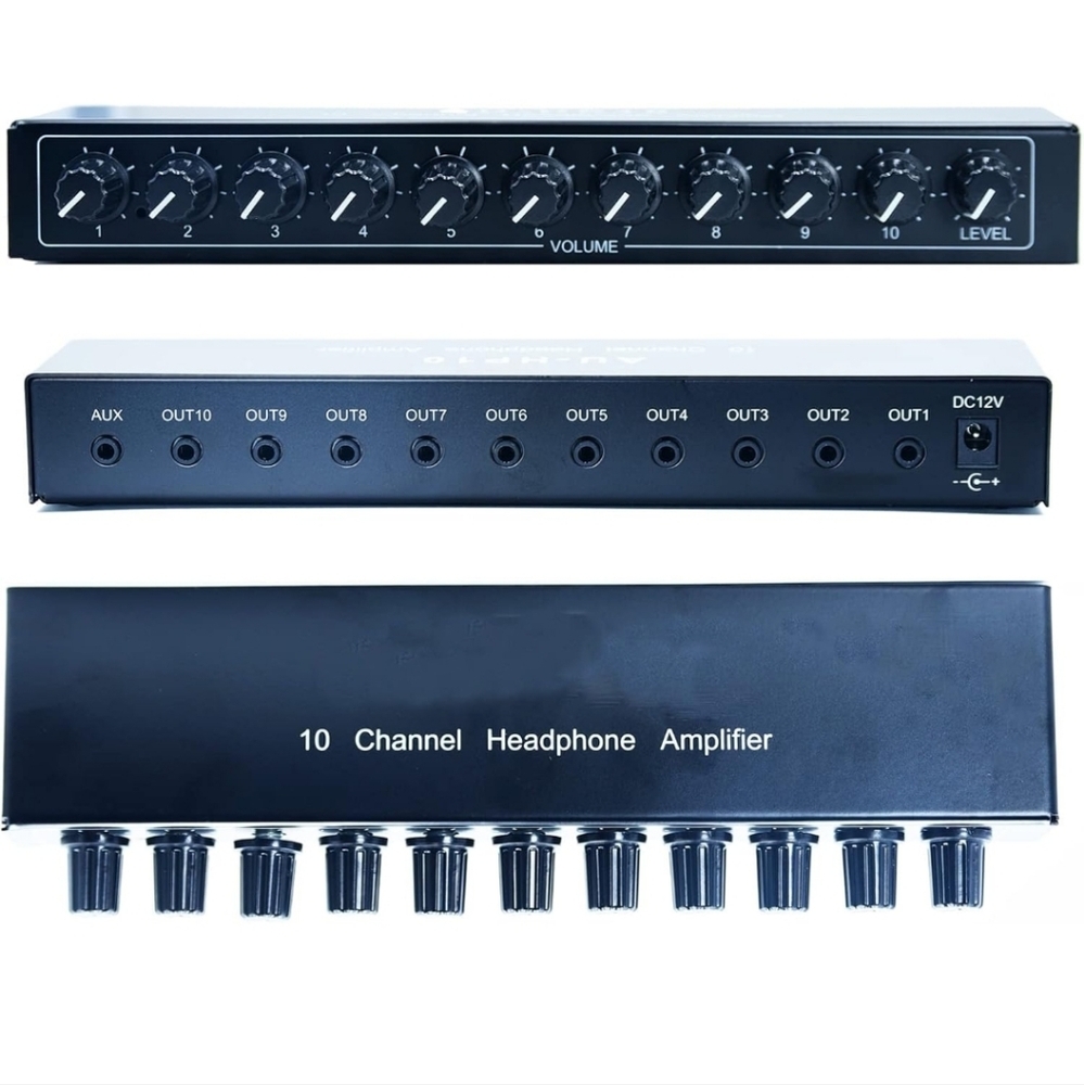10 Channel Headphone Amplifier, Headphone Splitter , 1 input & 10 output.  1pc - Picture 6 of 8
